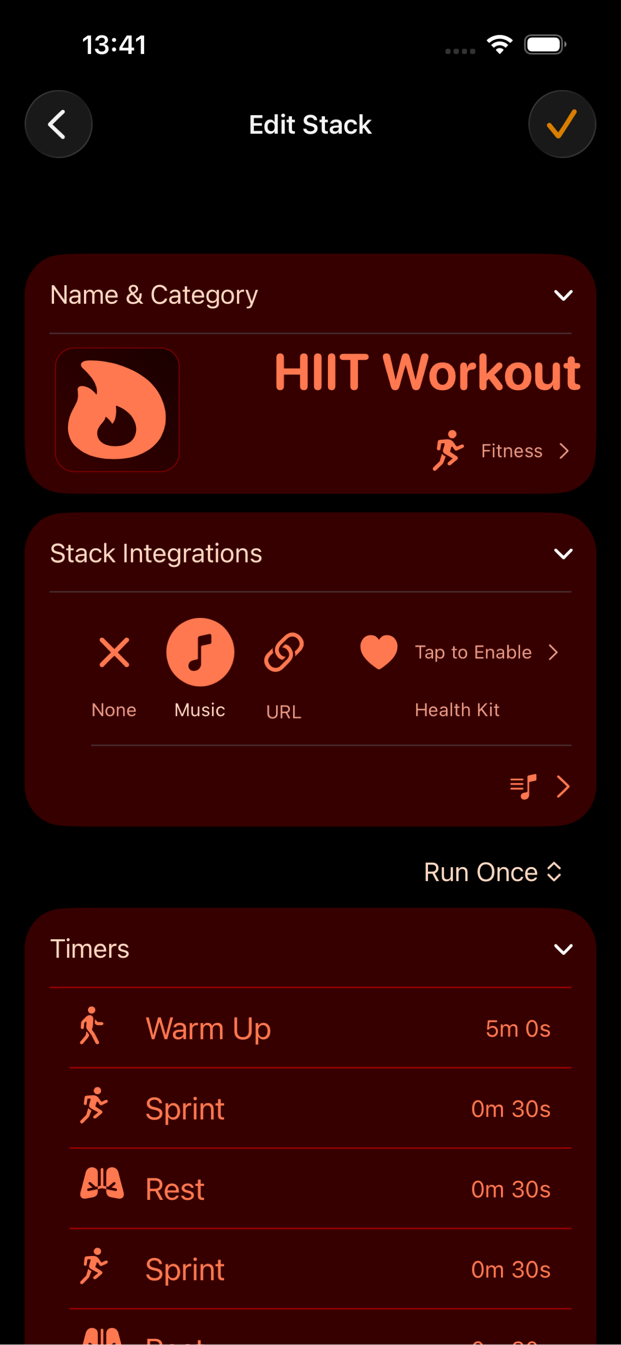 TimerStack gallery interface