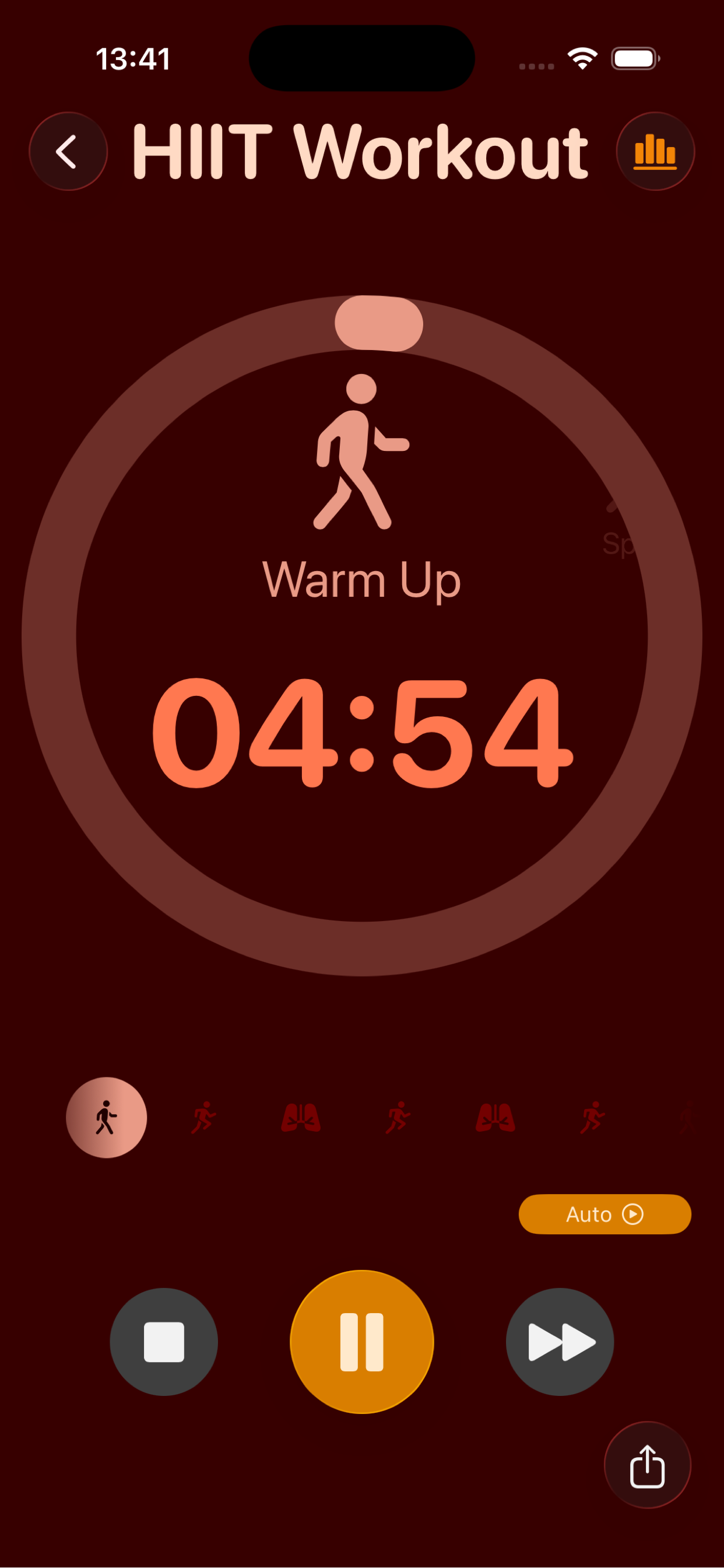 TimerStack runner screen